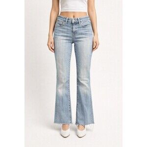 Abercrombie Fitch Womens Light Wash Skinny distressed hem Jeans 27 (4S) petite